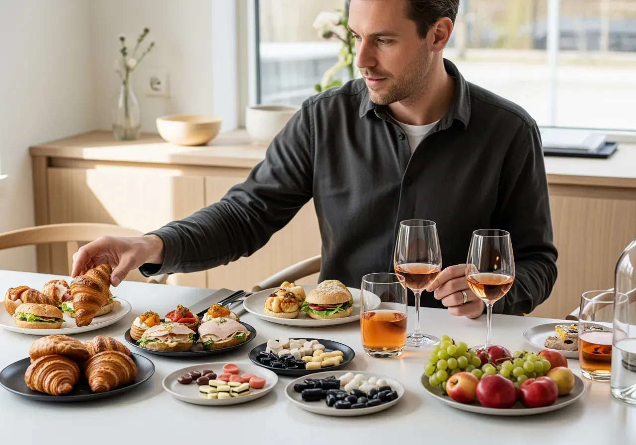 Brunch efter rosé och lakritsprovning