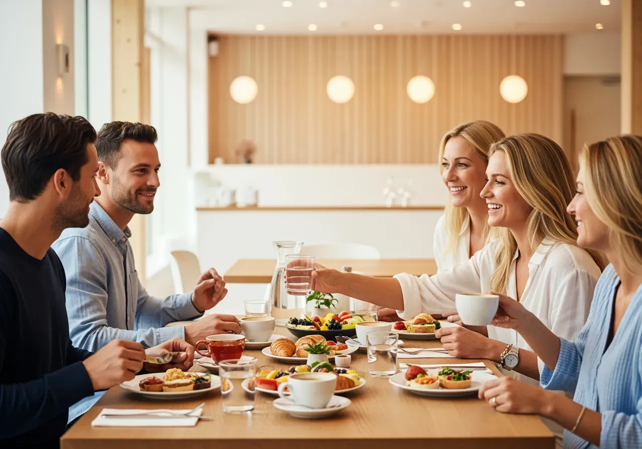 Brunch efter spa med vänner