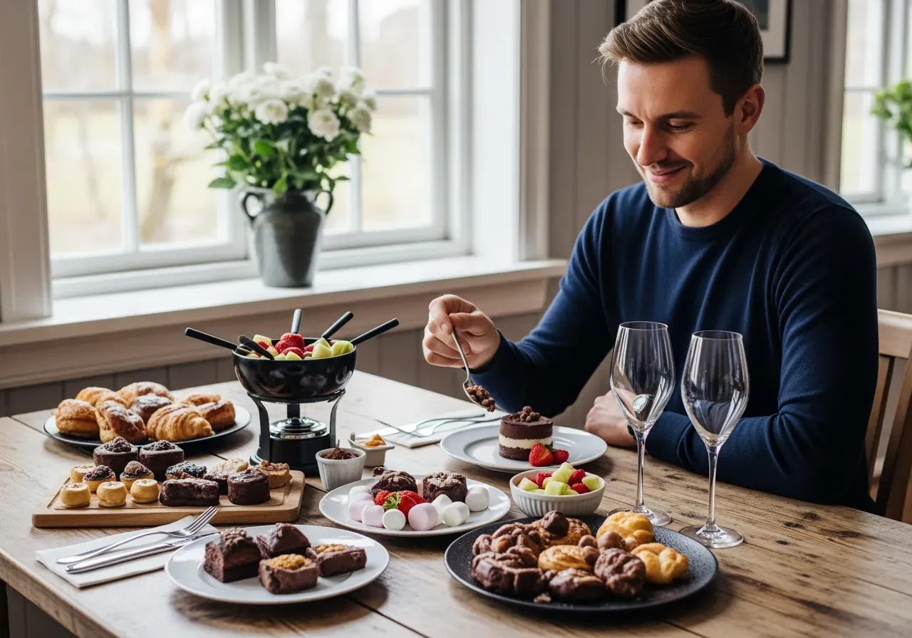 Chokladbrunch efter bubbelprovning för två