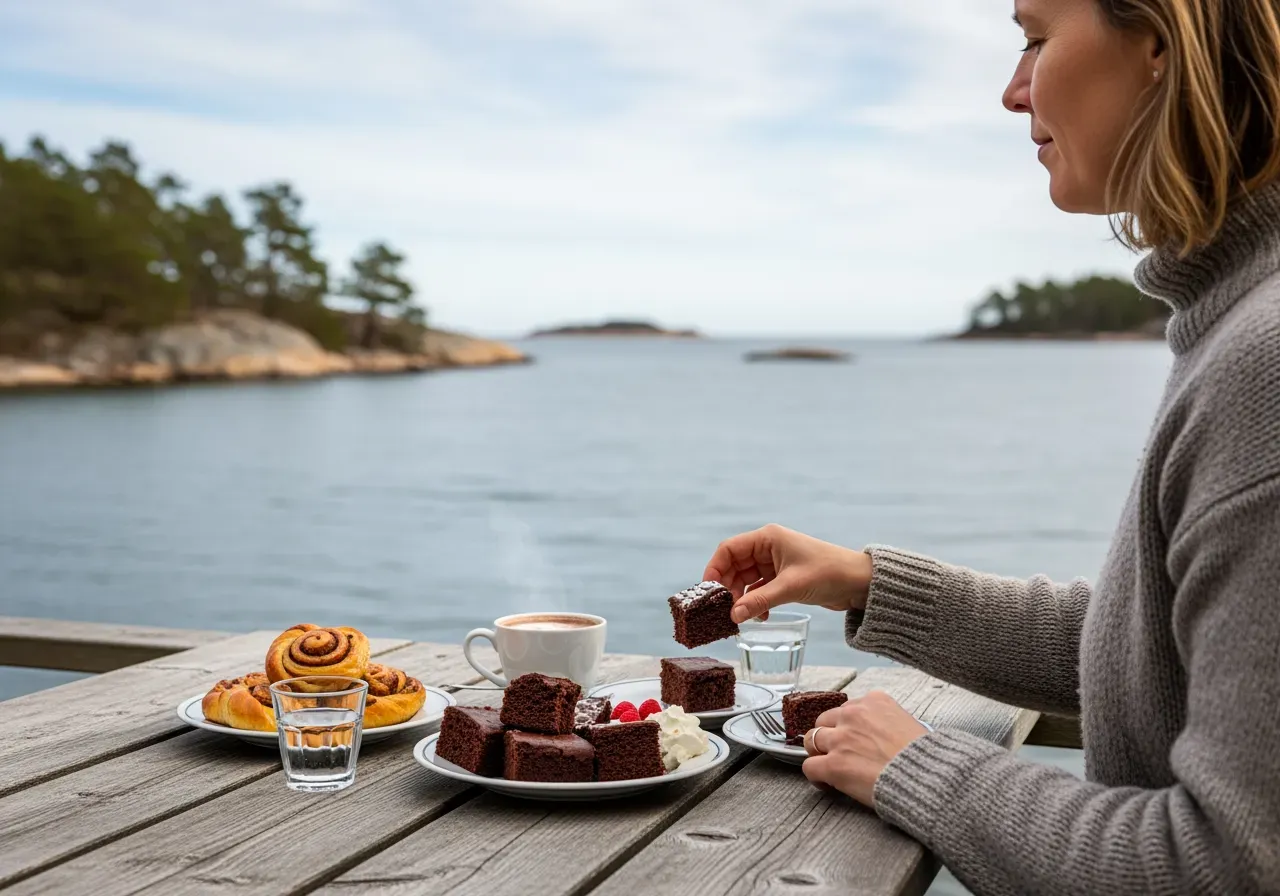 Havsnära chokladfika i Nynäshamn