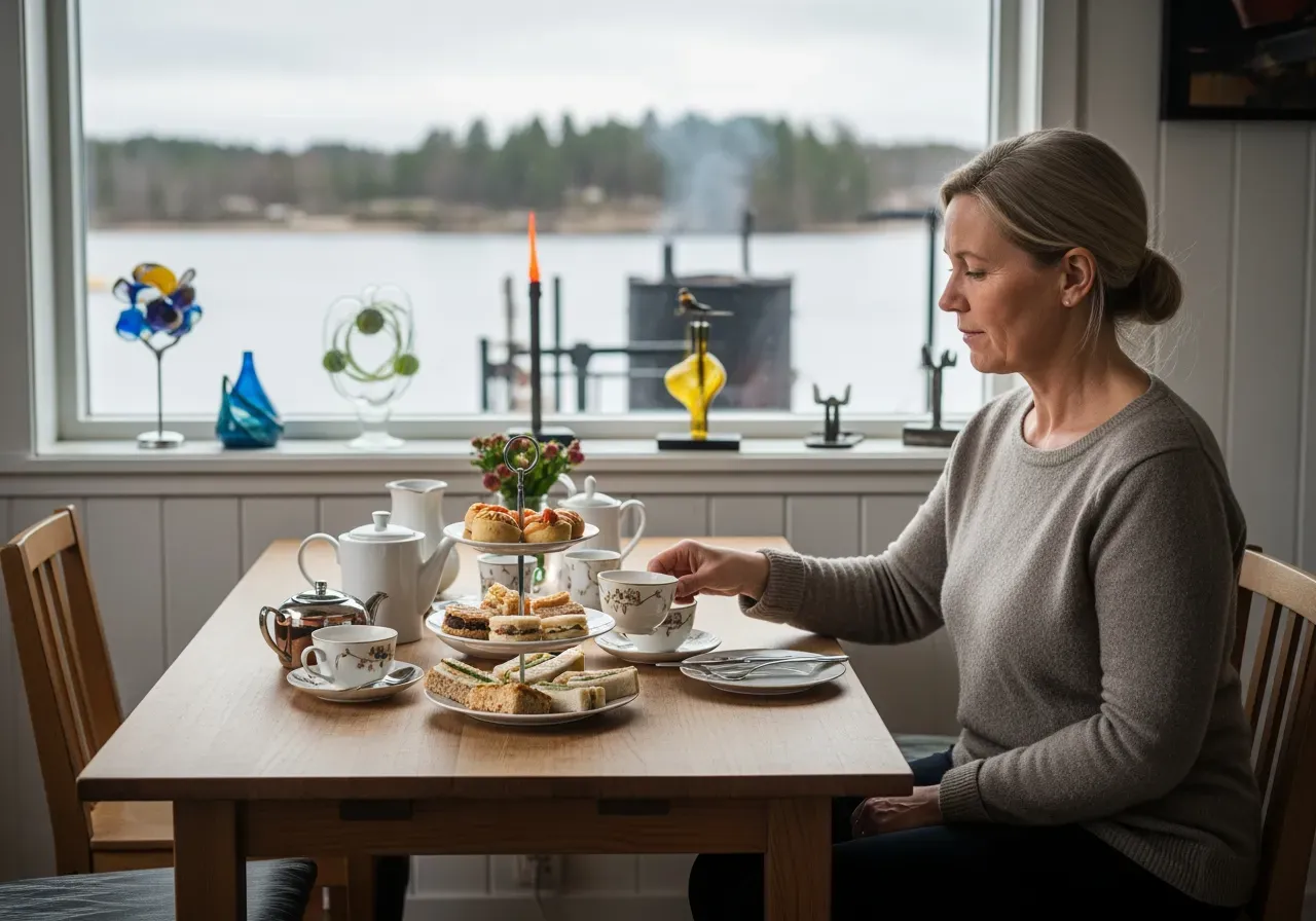 Eftermiddagste efter kajak och glasblåsning