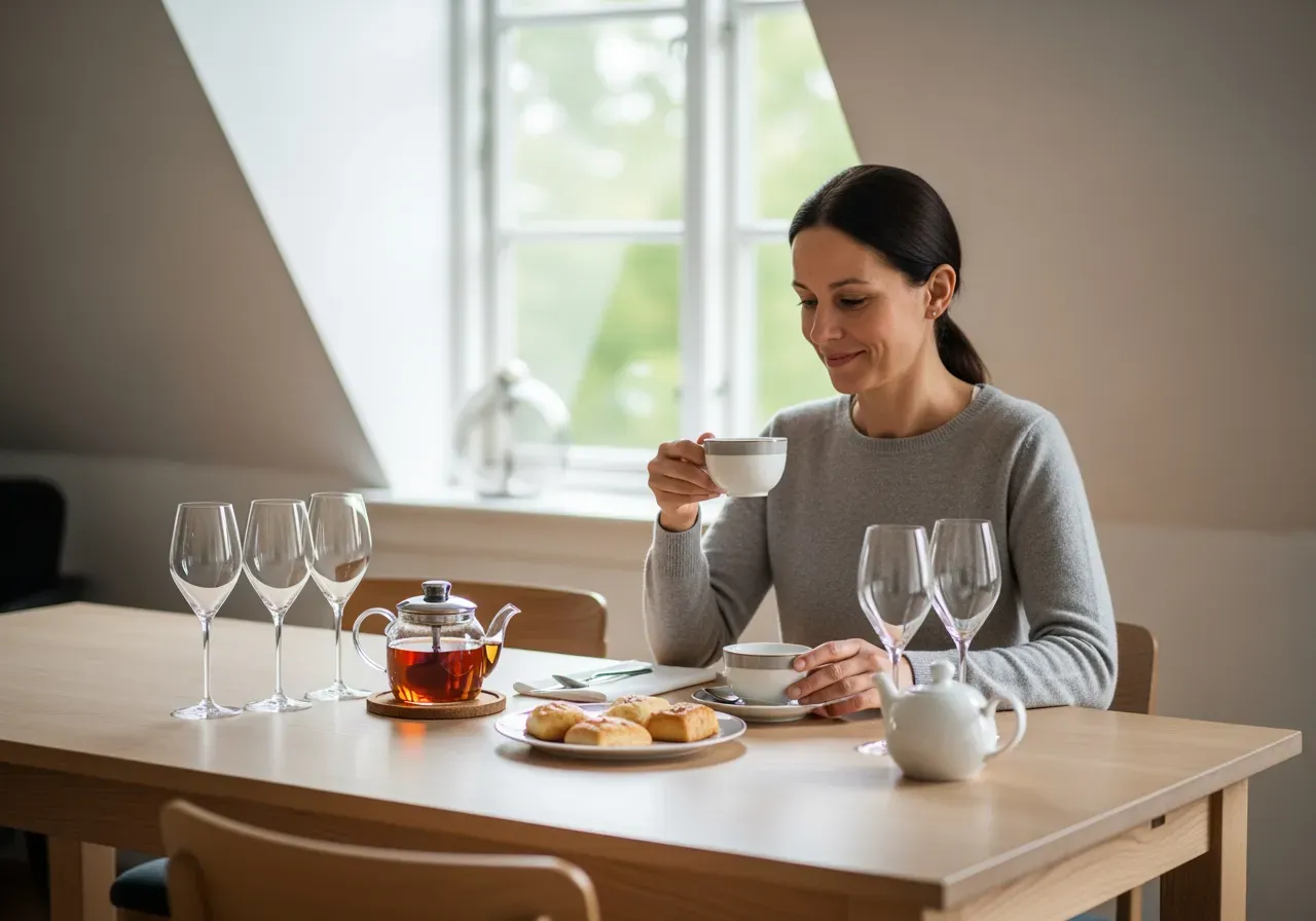 Eftermiddagste efter bubbelprovning för två