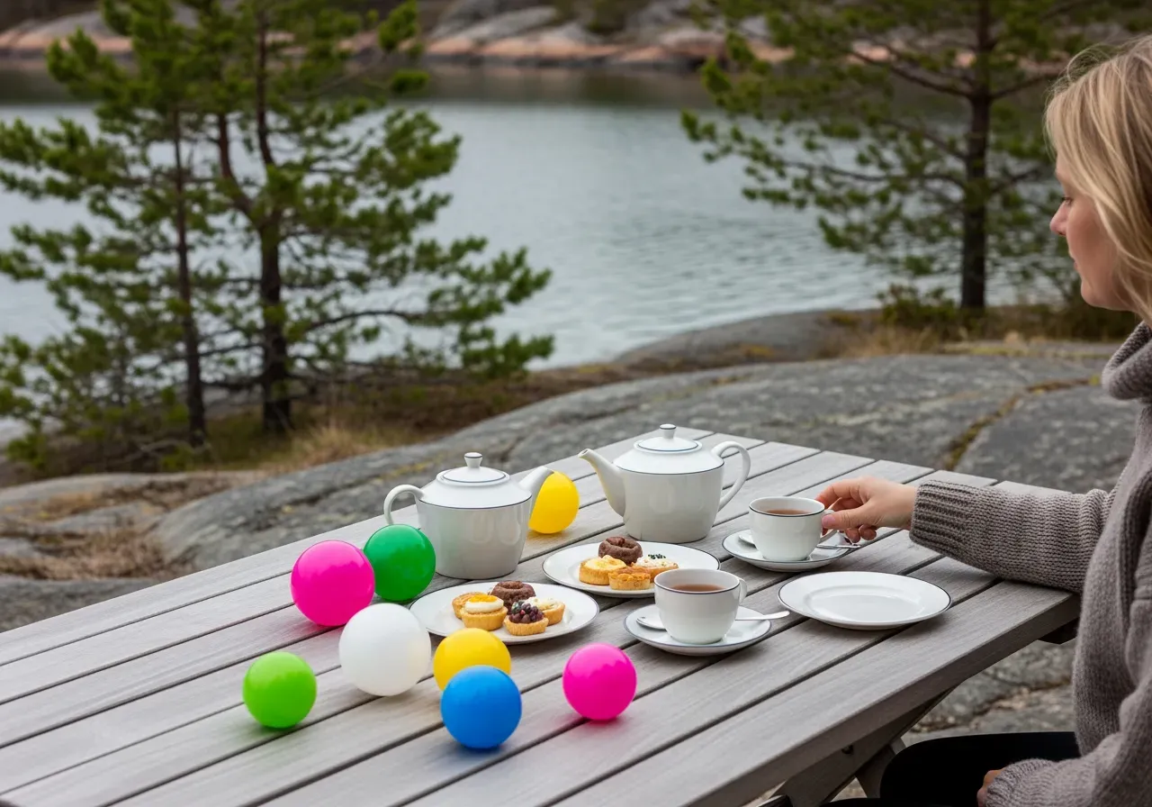 Eftermiddagste efter dykning och vattenbollar