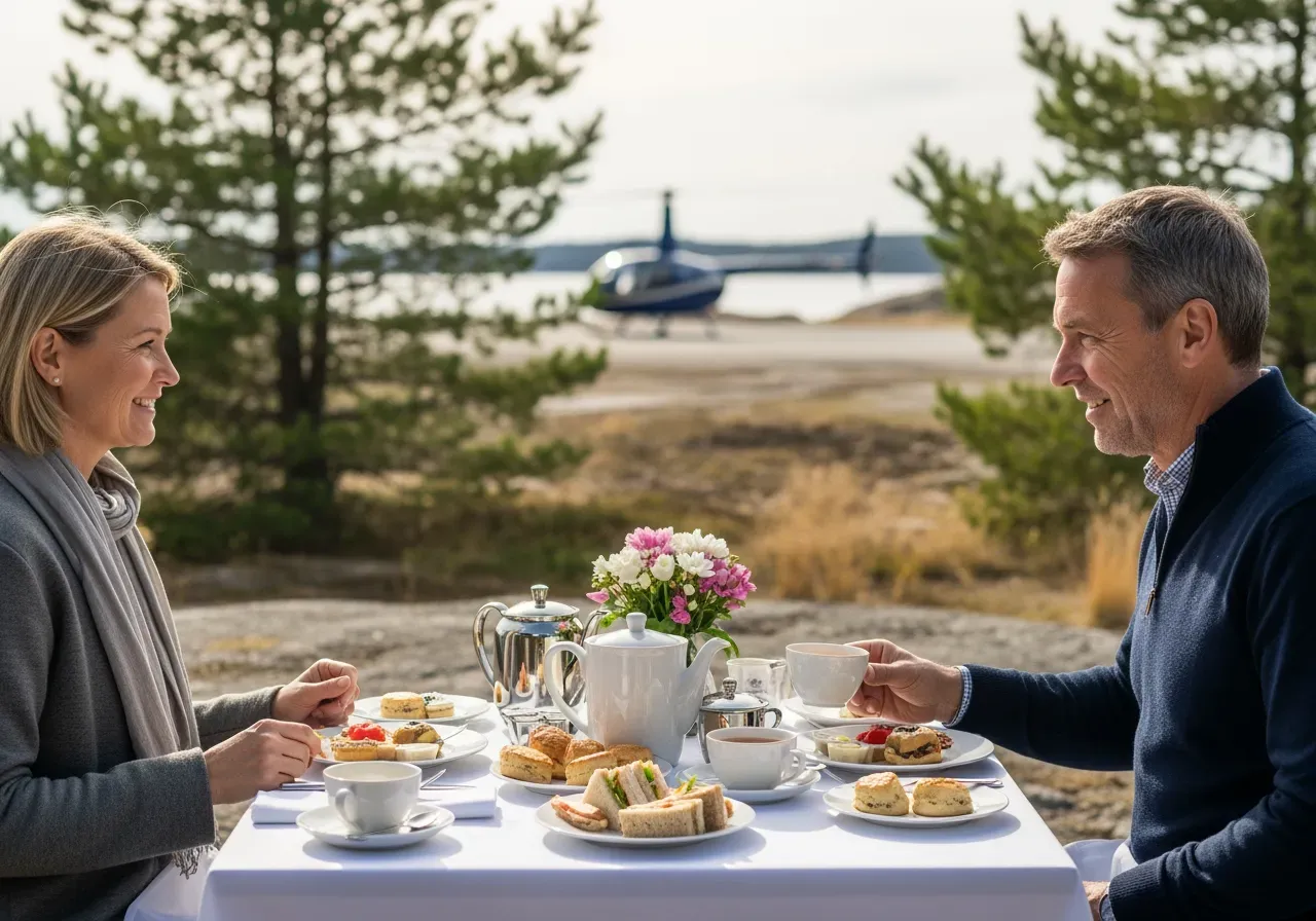 Eftermiddagste efter helikoptertur för två