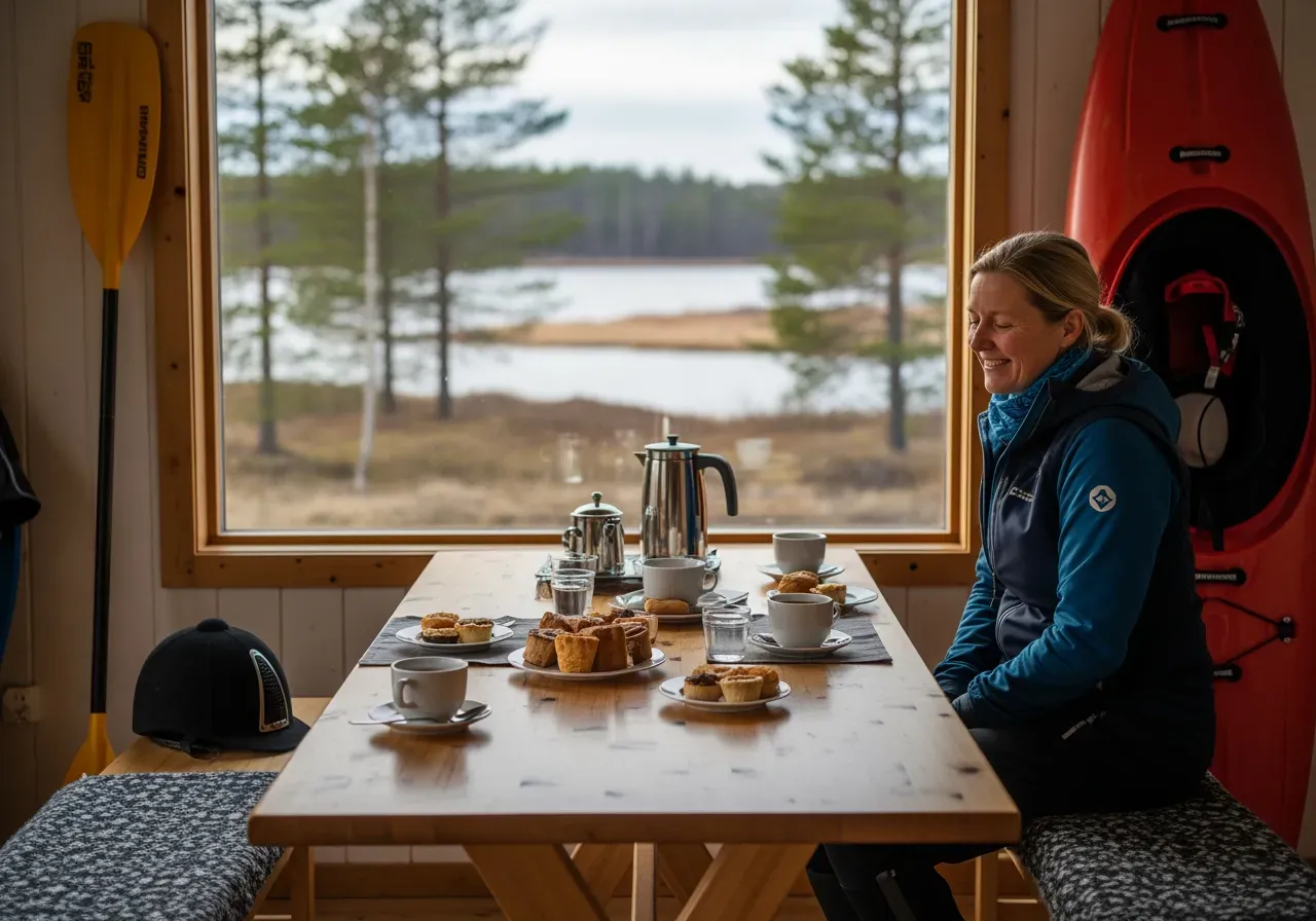 Eftermiddagste efter turridning och forskajak