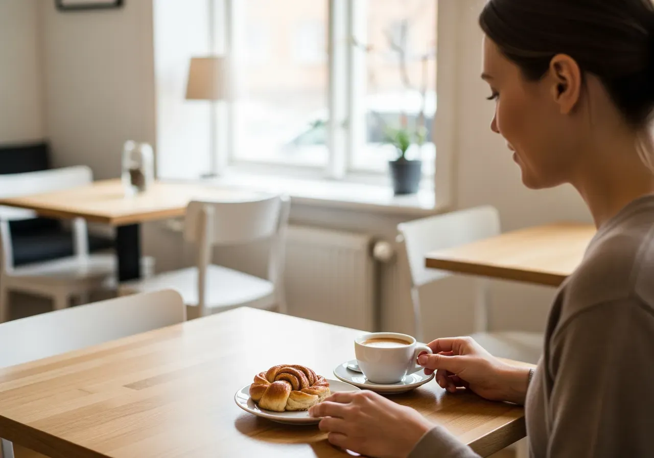 Fika efter massage på café