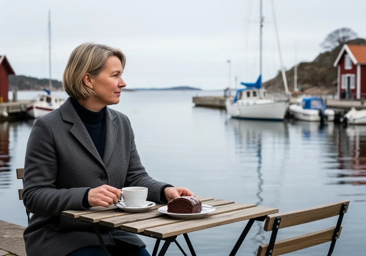 Chokladfika vid Nynäshamns kaj