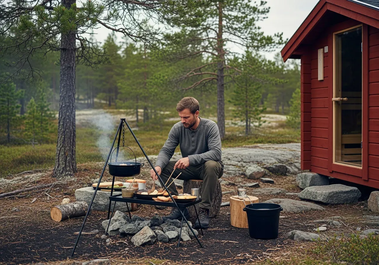 Vildmarksgastronomi och bastu i fjällen