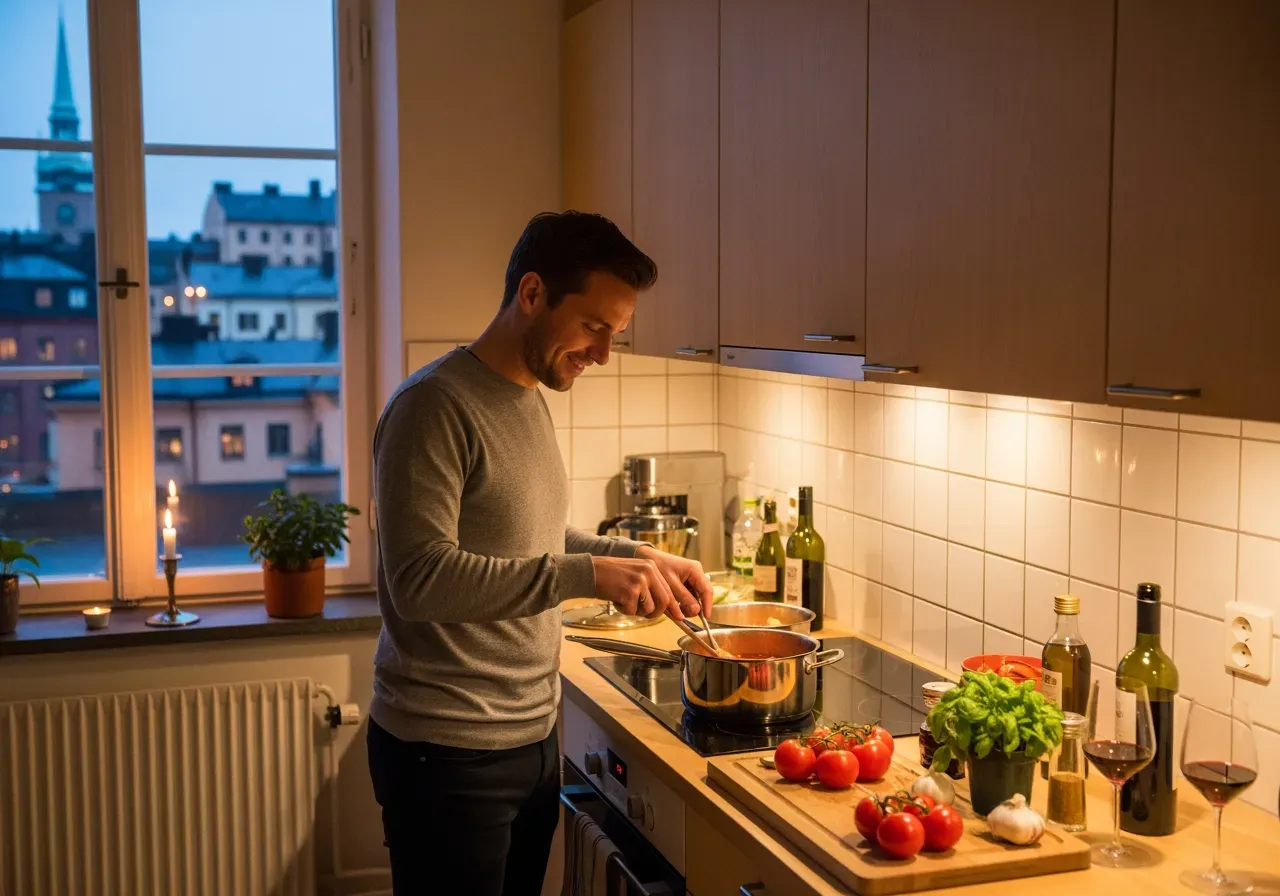 Romantisk italiensk matlagningskväll i Stockholm
