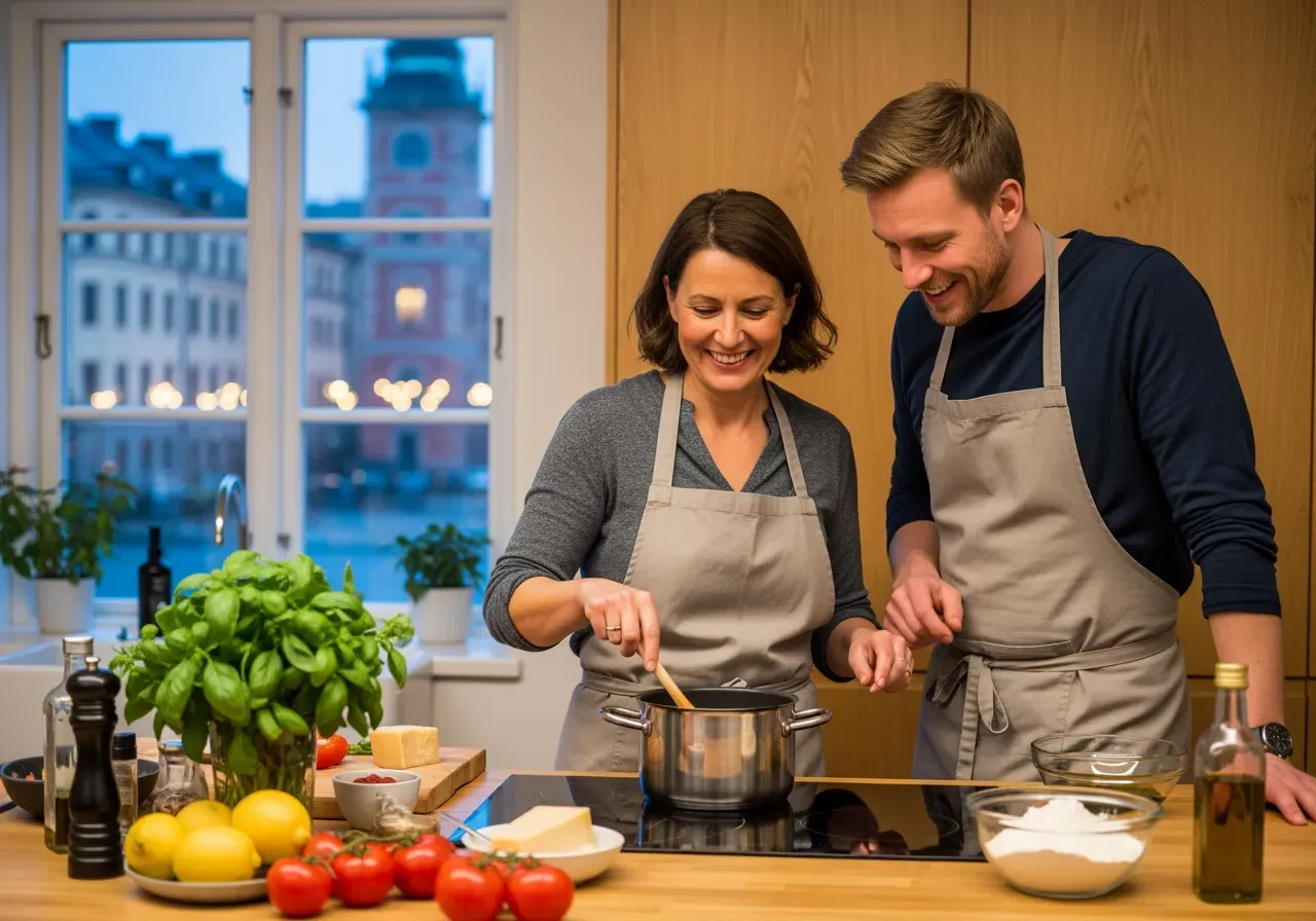 Italiensk mat nybörjarkurs för par Stockholm