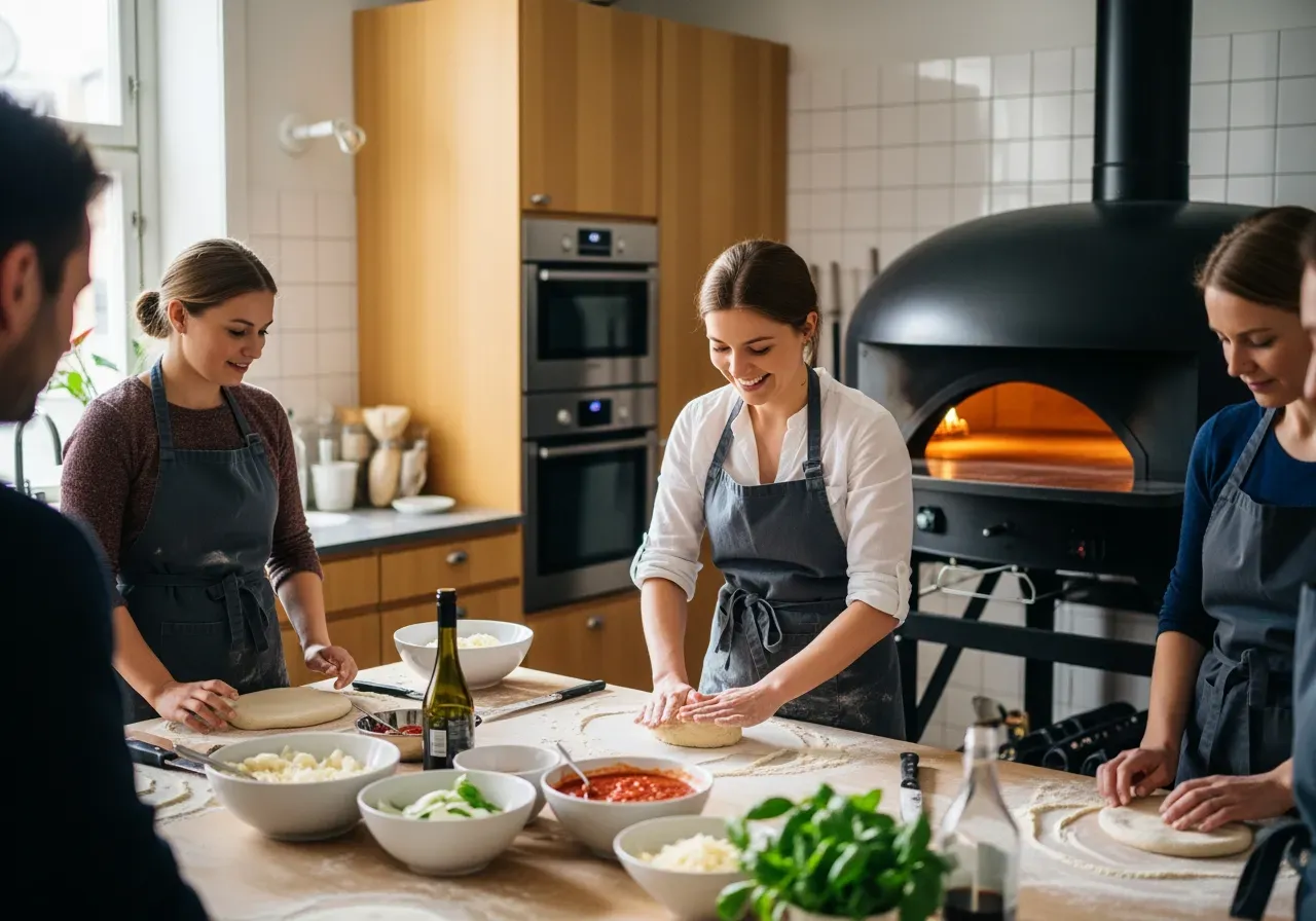 Pizzakurs för födelsedag i Stockholm