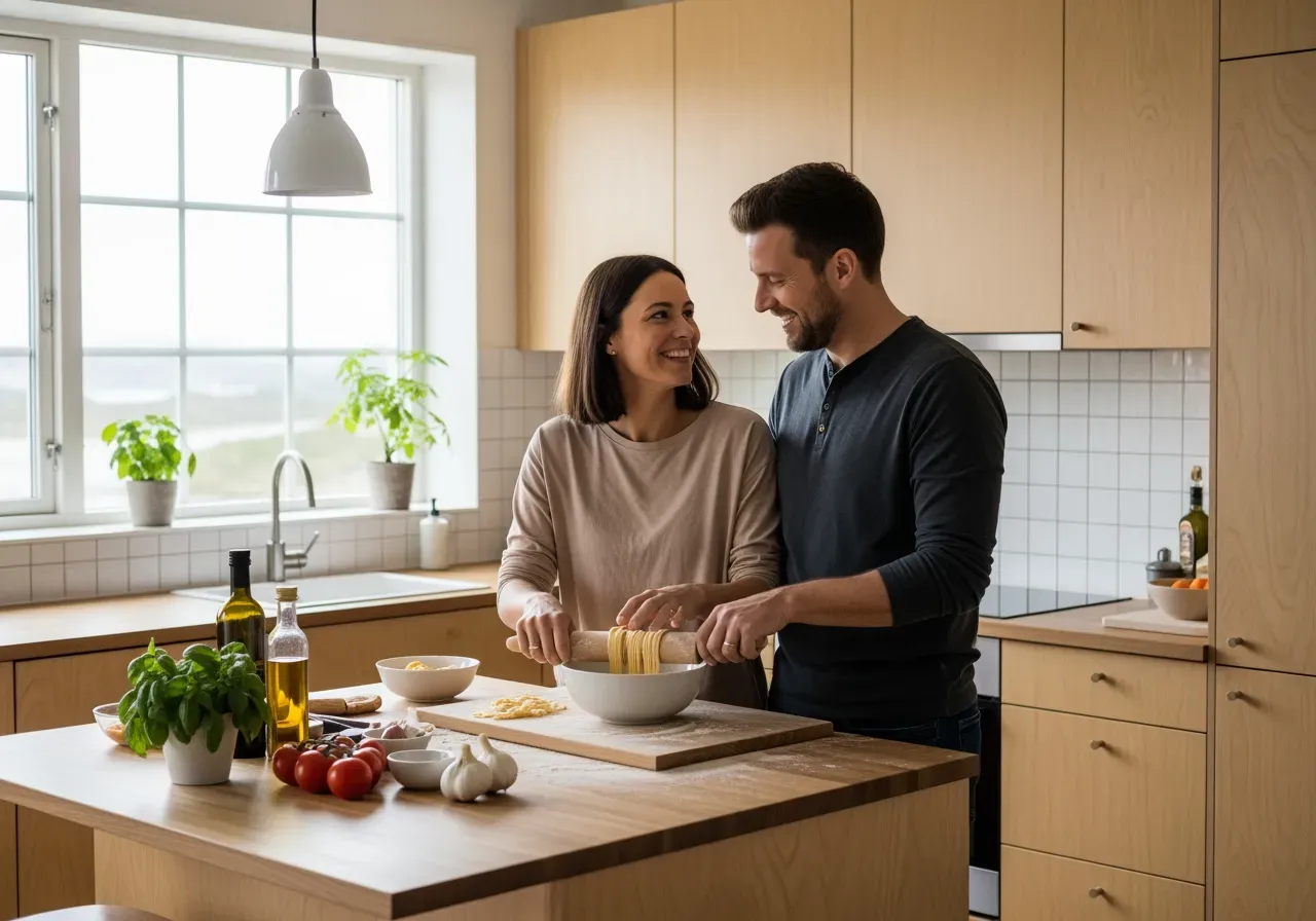 Romantisk italiensk matlagning för par