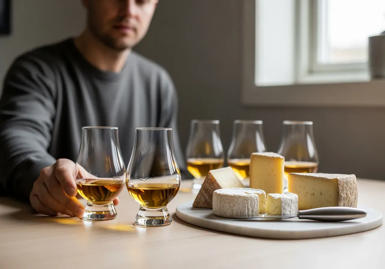 Whiskyglas och ost till Macallan