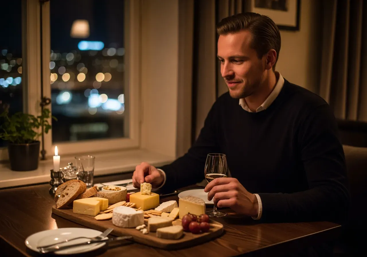 Middag i mörker och ostprovning i Stockholm