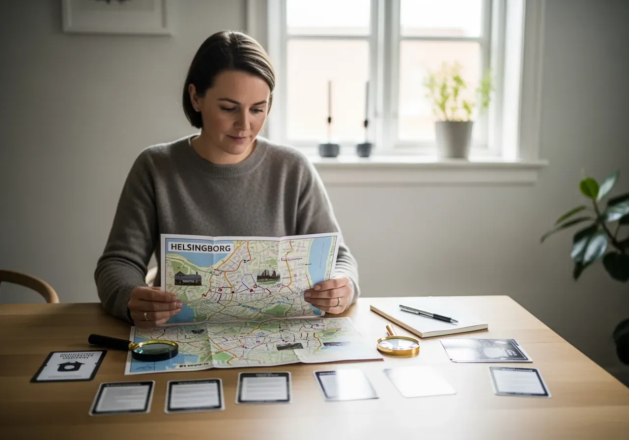 Nybörjarguide självguidad mordgåta i Helsingborg