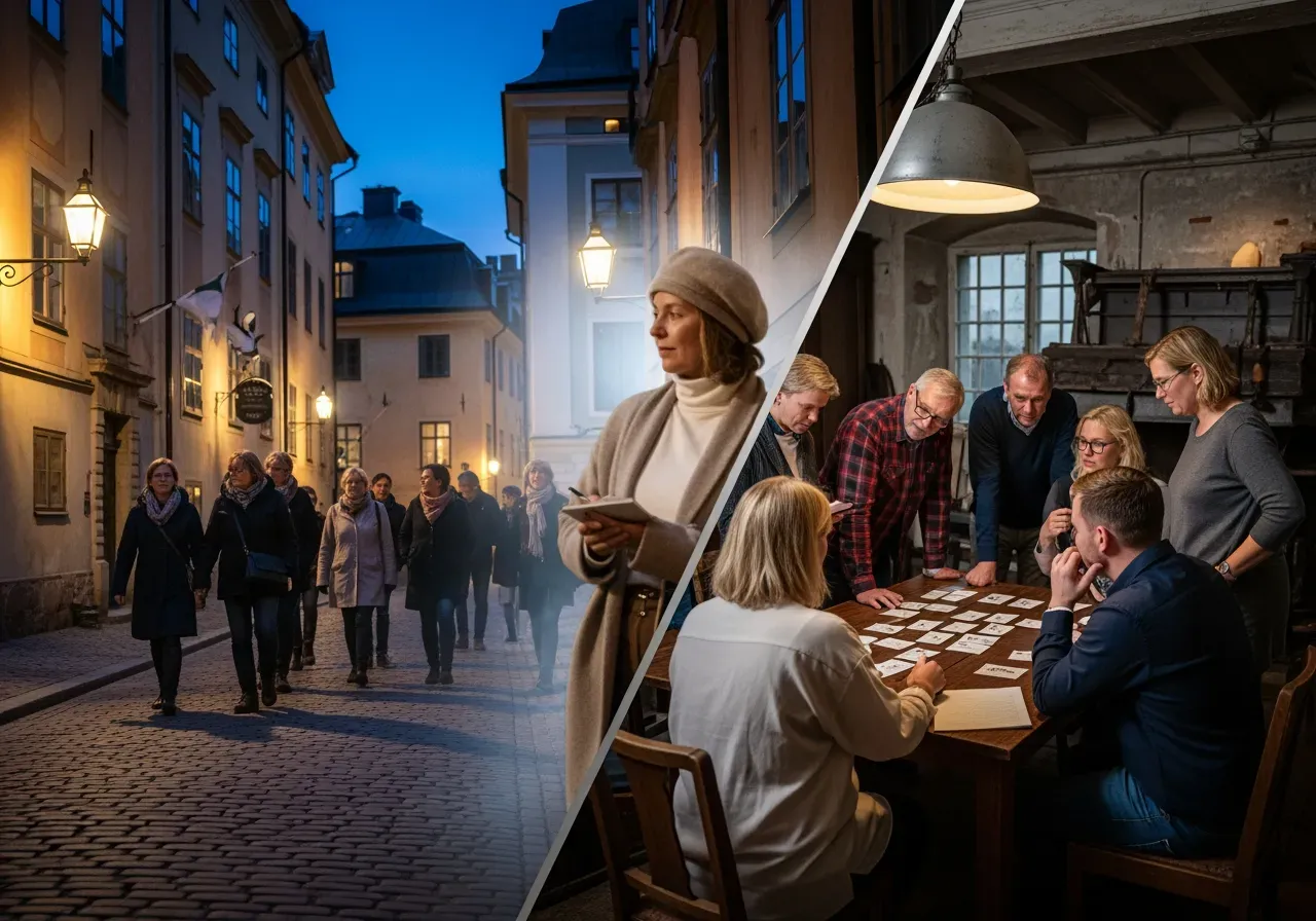 Spökvandring i Stockholm och mordgåta i Motala