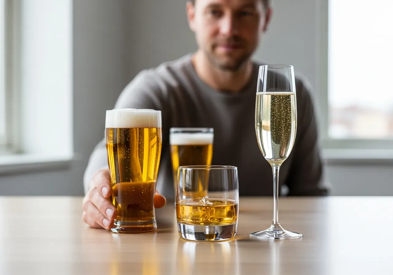 Välj provning öl whisky bubbel