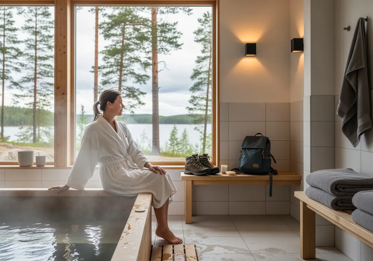 Vandring och spa på hotell