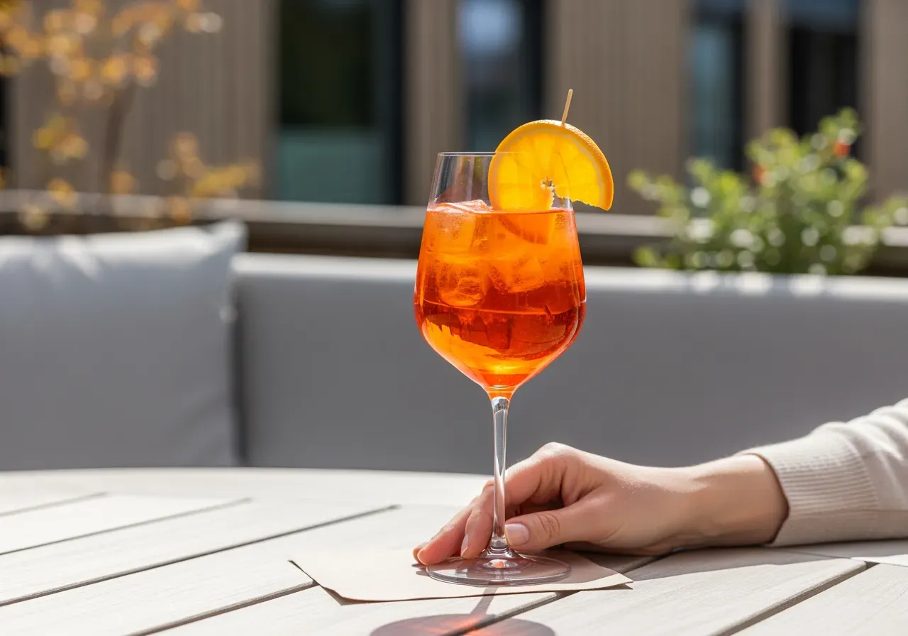Aperol Spritz bitterbalans med apelsin