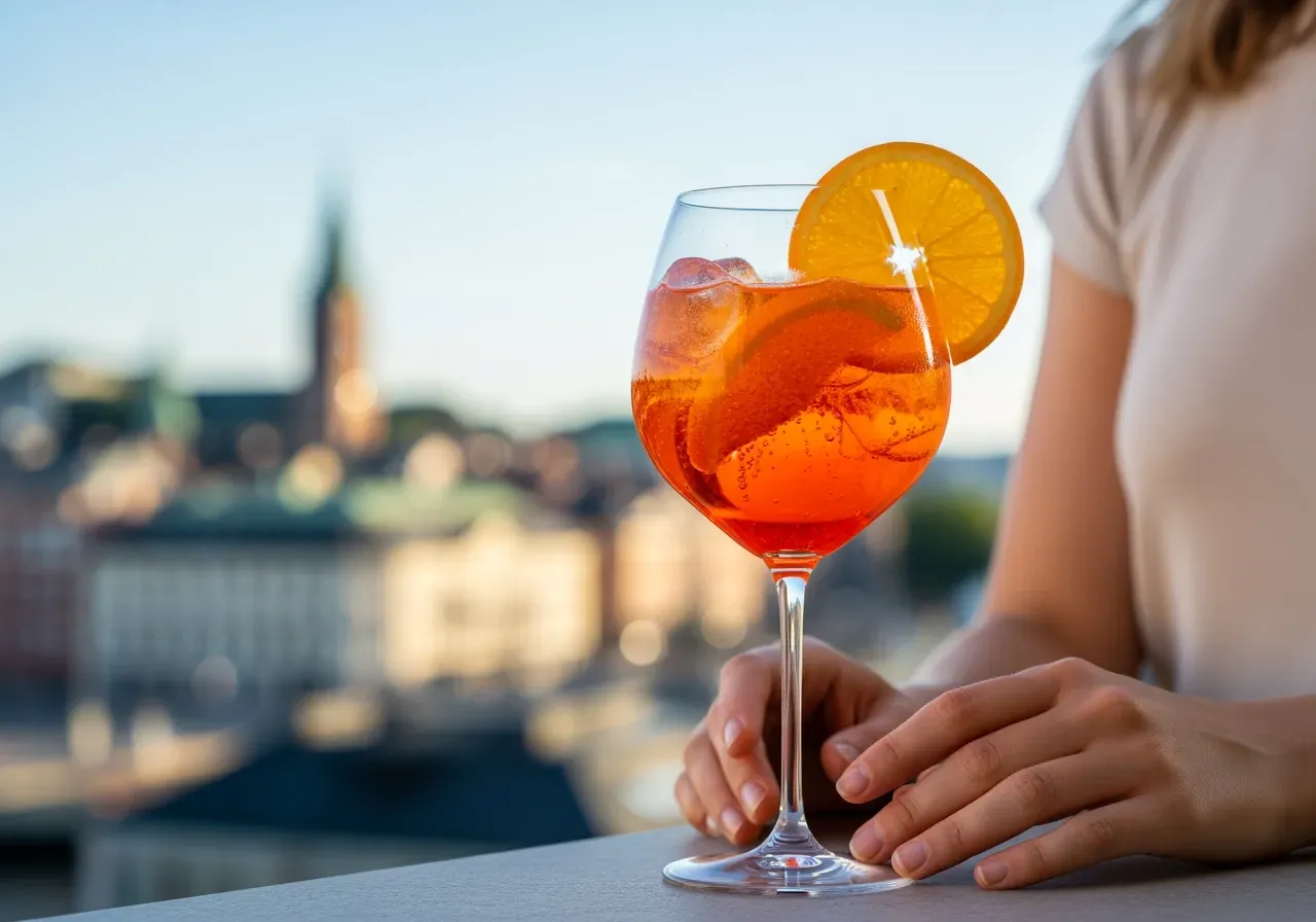 Aperol spritz i Göteborg med bubblor