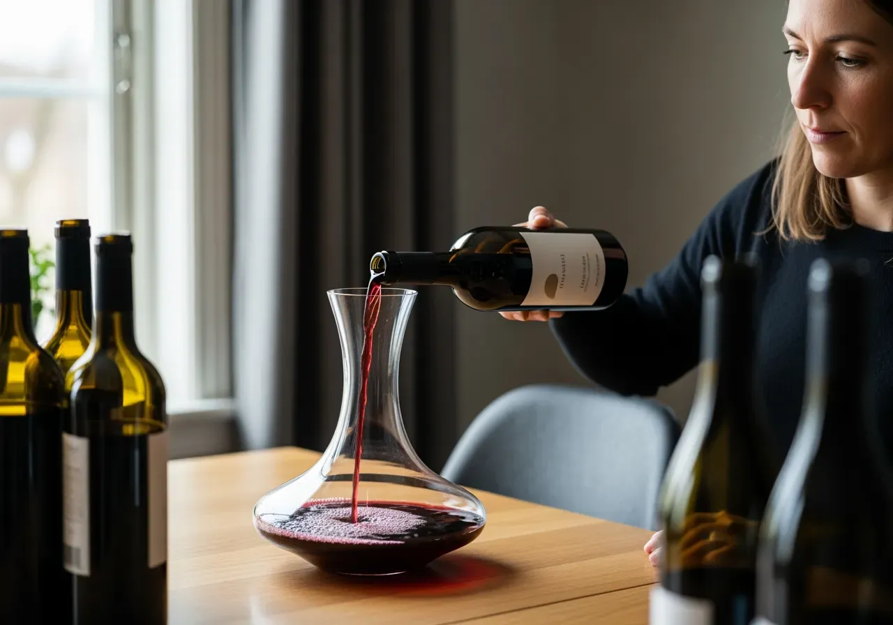 Karaffering av italienska röda viner