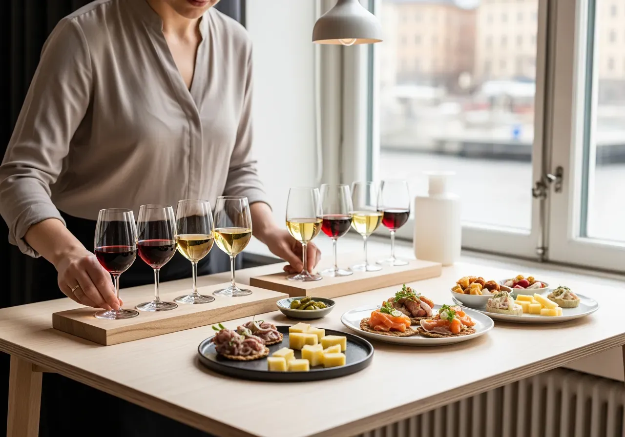 Minivinprovning och mat i Stockholm