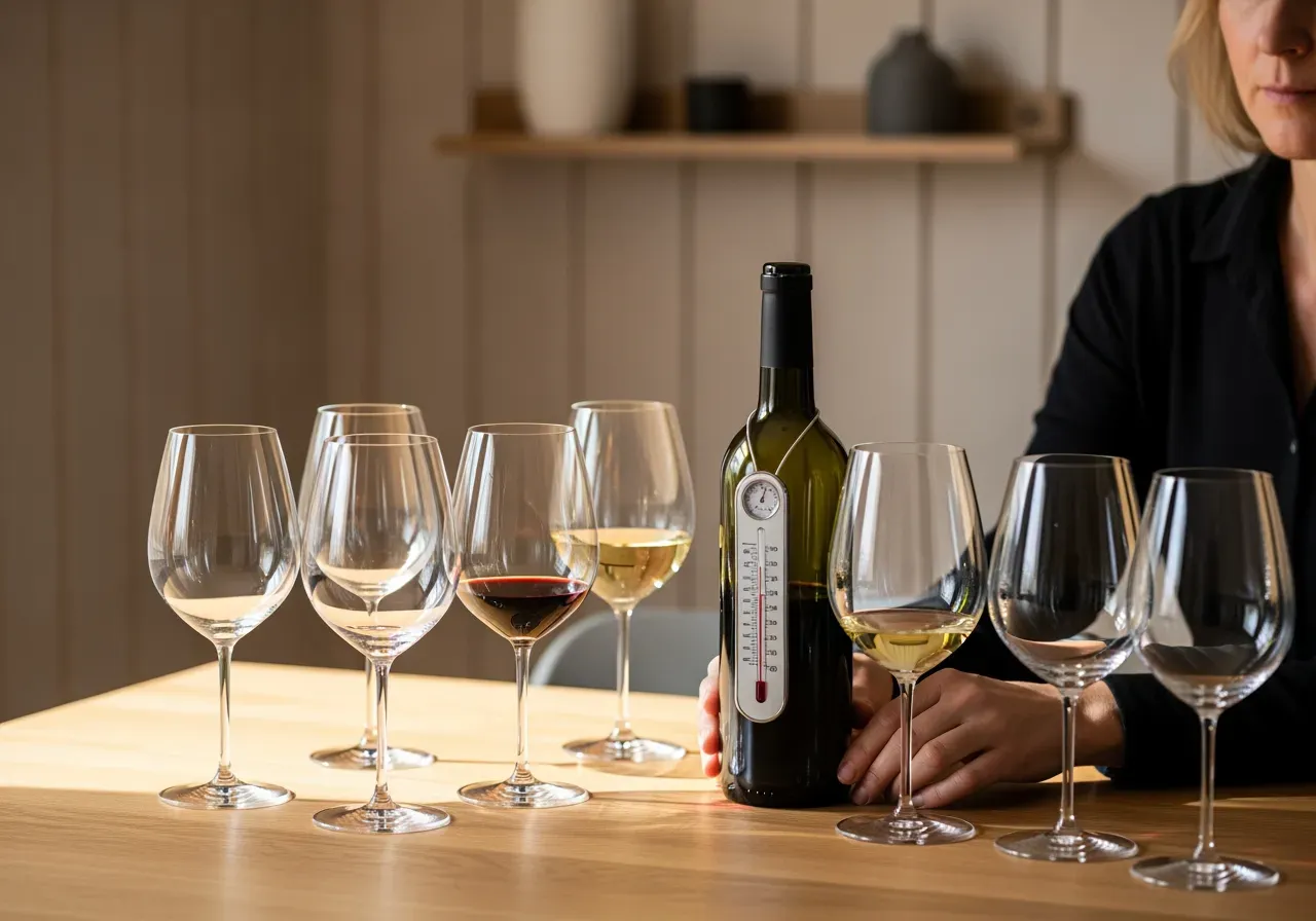 Serveringstemperatur och glas till vin